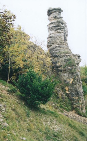 Devil's chimney at Leckhampton Hill near Cheltenham